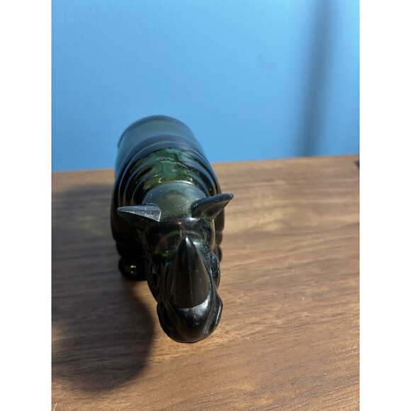 Vintage Avon Big Game Rhino Decanter After Shave Empty No Box Green - Picture 2 of 11